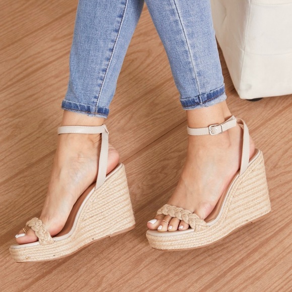 Shoes - Boho Espadrille Ankle Strap Heels